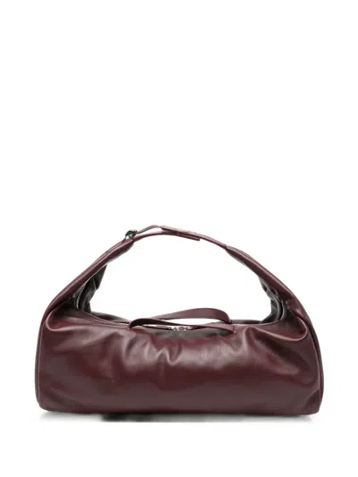 Minobossi Large Jasmine Leather Shoulder Bag In Red