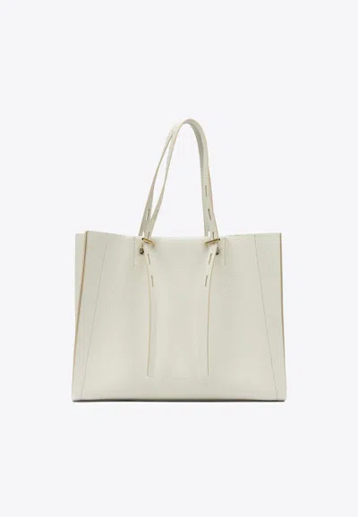 Minobossi Leather Shoulder Bag In White