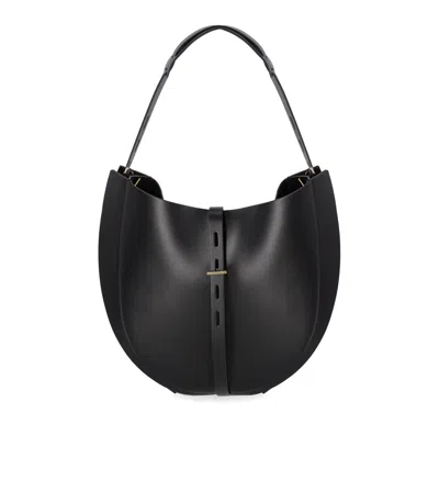 Minobossi Liz Black Leather Shoulder Bag