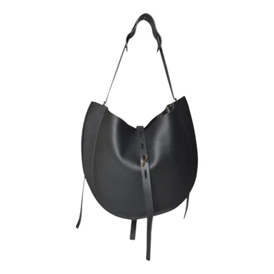 Minobossi Liz Granato Promise Line Crescent-shaped Shoulder Bag In Black