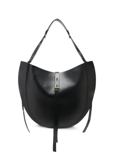 Minobossi Liz Leather Shoulder Bag In Black