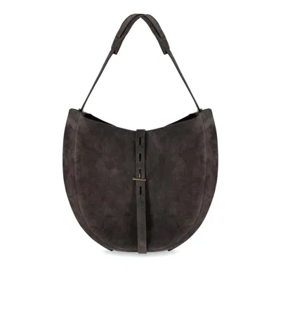 Minobossi Liz Suede Mud Shoulder Bag  In Brown