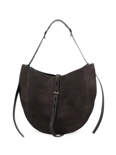 Minobossi Liz Suede Shoulder Bag In Brown