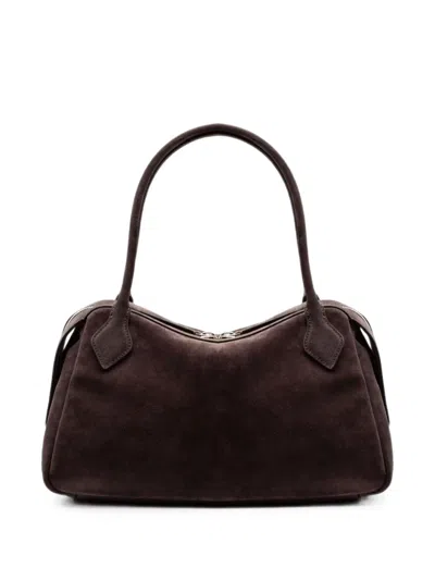Minobossi Medium Adele Suede Tote Bag In Burgundy