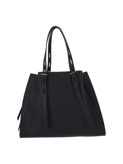 Minobossi Minimalist Black Bag With Structured Silhouette In Multi