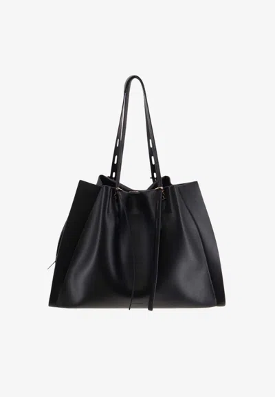 Minobossi Paula Leather Shoulder Bag In Black