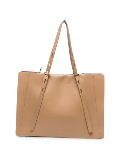 Minobossi Paula Leather Tote Bag In Pink