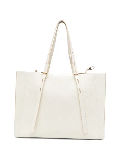 Minobossi Paula Leather Tote Bag In White