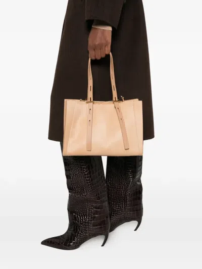 Minobossi Paula Pony-hair Tote Bag In Nude