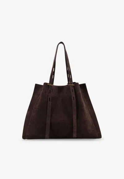 Minobossi Paula Suede Shoulder Bag In Brown
