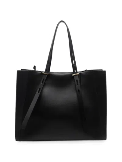 Minobossi Paulette Leather Tote Bag In Black