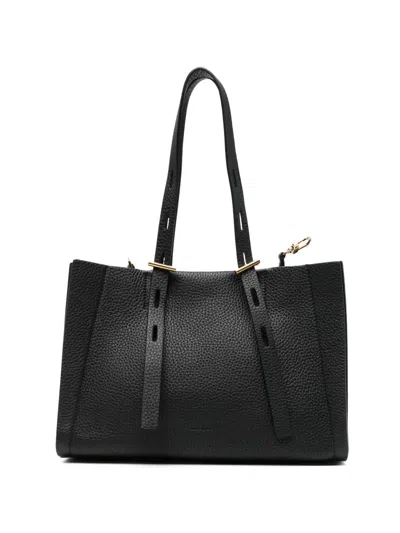 Minobossi Paulina Leather Tote Bag In Black