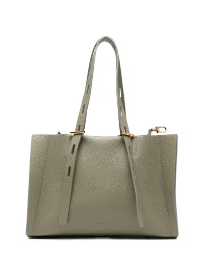 Minobossi Paulina Leather Tote Bag In Green