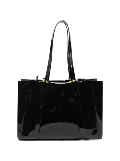 Minobossi Paulina Patent-leather Tote Bag In Black