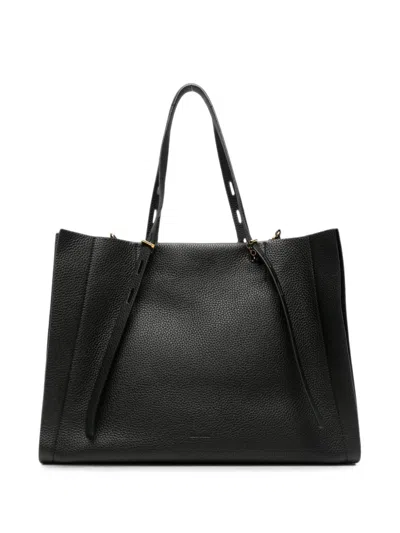 Minobossi Pebbled-leather Tote Bag In Black