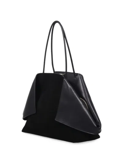Minobossi Roxanne Panelled Leather Shoulder Bag In Black