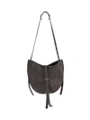 Minobossi Brown Lizzie Calfskin Suede Top-handle Shoulder Bag In Brown