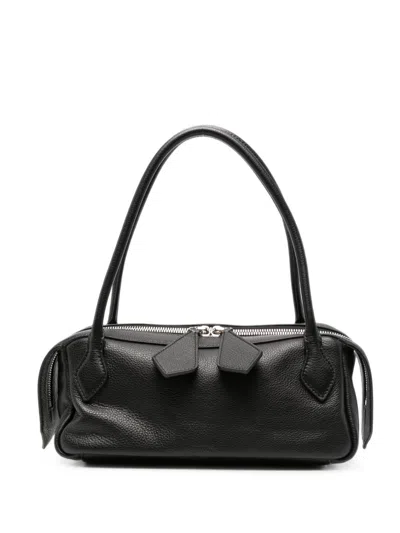 Minobossi Small Leather Anna Shoulder Bag In Black