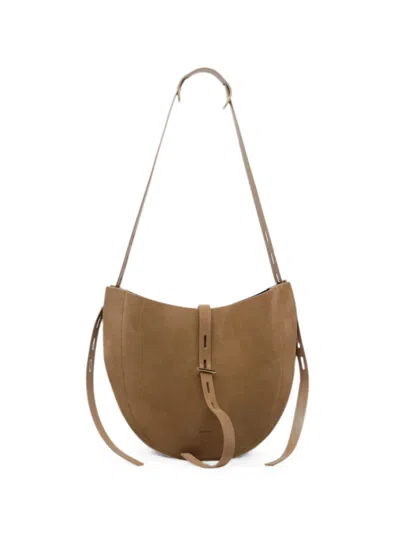 Minobossi Small Lizzie Suede Shoulder Bag In Neutral