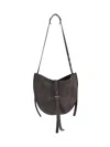 Minobossi Brown Lizzie Calfskin Suede Top-handle Shoulder Bag In Brown