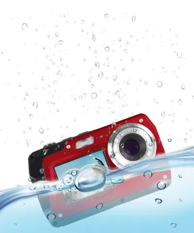 Minolta Mn40wp 48 Mp / 2.7k Quad Hd Waterproof Camera W/dual Lcd (blue) In Red