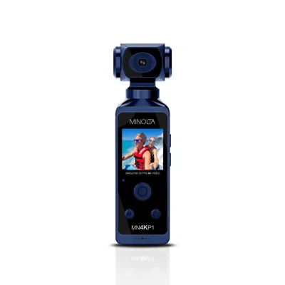 Minolta Mn4kp1 4k Ultra Hd Pocket Camcorder W/wifi & Waterproof Housing (blue)