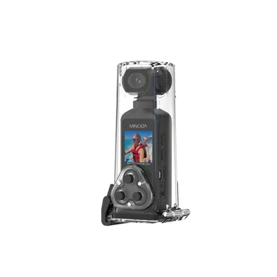 Minolta Mn4kp1 4k Ultra Hd Pocket Camcorder W/wifi & Waterproof Housing (blue) In Black