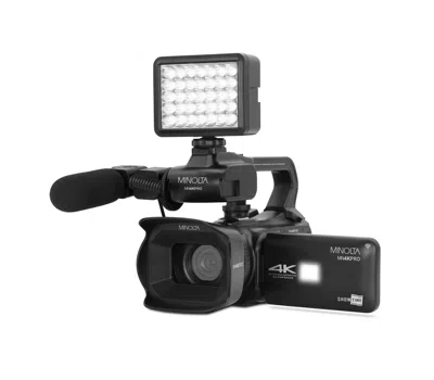 Minolta Mn4kpro 4k60fps Ultra Hd / 64 Mp Af Pro Camcorder Kit W/wifi In Black