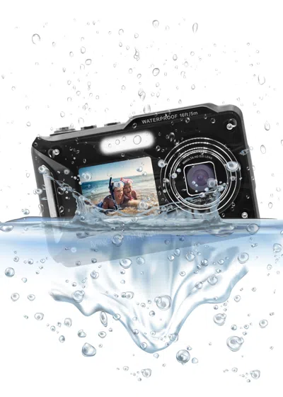 Minolta Mn60wp 48 Mp / 4k Ultra Hd Waterproof Camera W/wifi & Dual Lcd (magenta) In Black