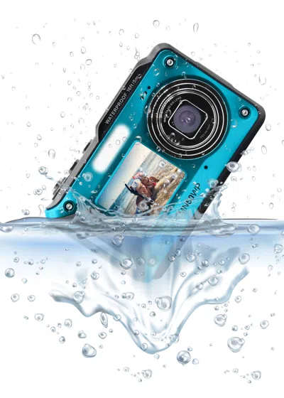 Minolta Mn60wp 48 Mp / 4k Ultra Hd Waterproof Camera W/wifi & Dual Lcd (magenta) In Blue