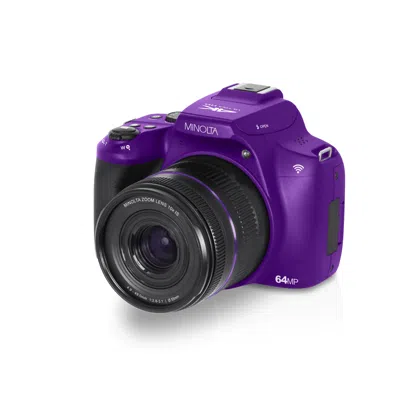 Minolta Mnb10z 64 Mp / 4k Ultra Hd Bridge Camera W/10x Optical Zoom In Purple
