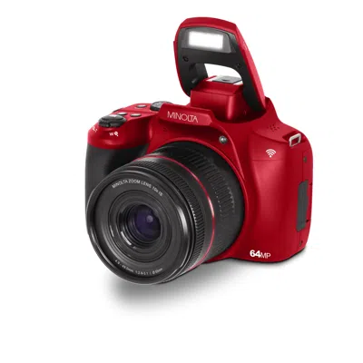 Minolta Mnb10z 64 Mp / 4k Ultra Hd Bridge Camera W/10x Optical Zoom In Red