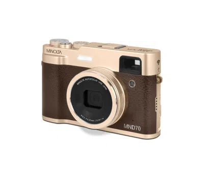 Minolta Mnd70 Retro 48 Mp Af / 5k Ultra Hd Dual Lens Camera W/wifi In Gold