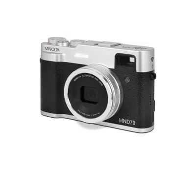 Minolta Mnd70 Retro 48 Mp Af / 5k Ultra Hd Dual Lens Camera W/wifi In Silver