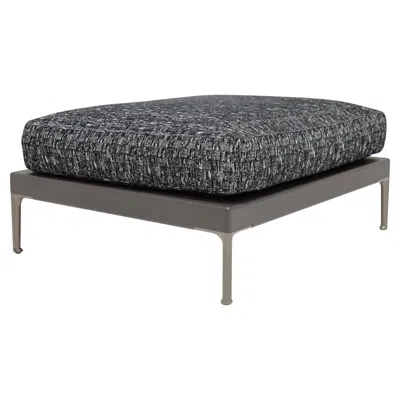 Pre-owned Minotti Patio Ottoman: Modern Black & White Upholstery, Steel Frame