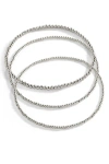 Mint & Lily 322 Beaded Stacking Set Bracelet In Silver