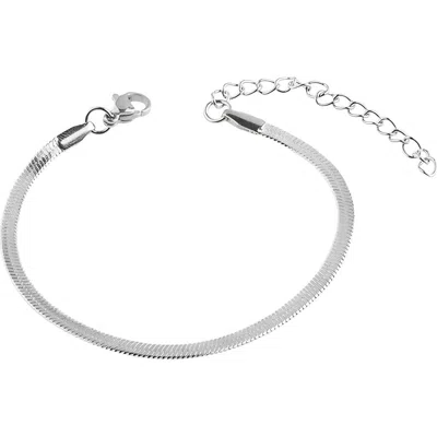 Mint & Lily 3mm Herringbone Bracelet In Silver