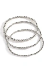 Mint & Lily 433 Beaded Bracelet Stacking Set In Silver