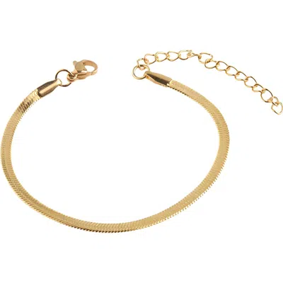 Mint & Lily 5mm Herringbone Bracelet In Gold