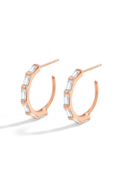 Mint & Lily Baguette Cubic Zirconia Hoop Earrings In Gold