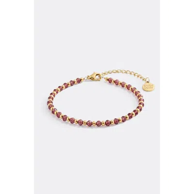 Mint & Lily Birthstone And Gold Bead Bracelet In June Alexandrite