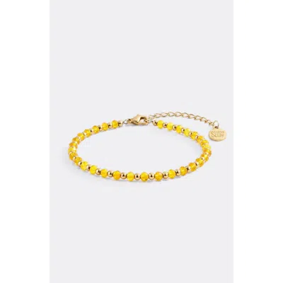 Mint & Lily Birthstone And Gold Bead Bracelet In November Citrine