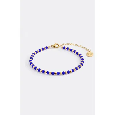 Mint & Lily Birthstone And Gold Bead Bracelet In September Sapphire
