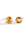 Mint & Lily Birthstone Bezel Studs In Gold