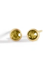 Mint & Lily Birthstone Bezel Studs In Green