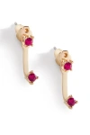 Mint & Lily Birthstone Drop Ear Jacket Earrings In Brown