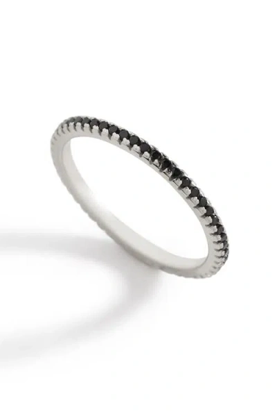 Mint & Lily Black Diamond Eternity Stacking Ring In Silver