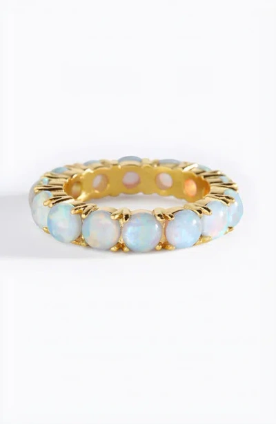 Mint & Lily Blue Opal Eternity Ring In Gold
