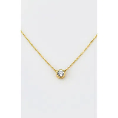 Mint & Lily Classic Bezel Set Solitaire Necklace In Gold
