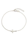 Mint & Lily Cross Charm Bracelet In Silver